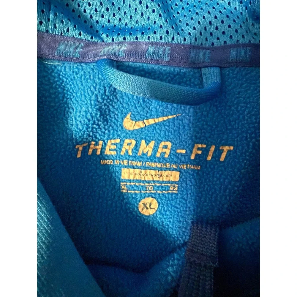 Nike Therma Fit Hoodie Pullover Blue‎ Men's XL Athletic Workout Sweatshirt